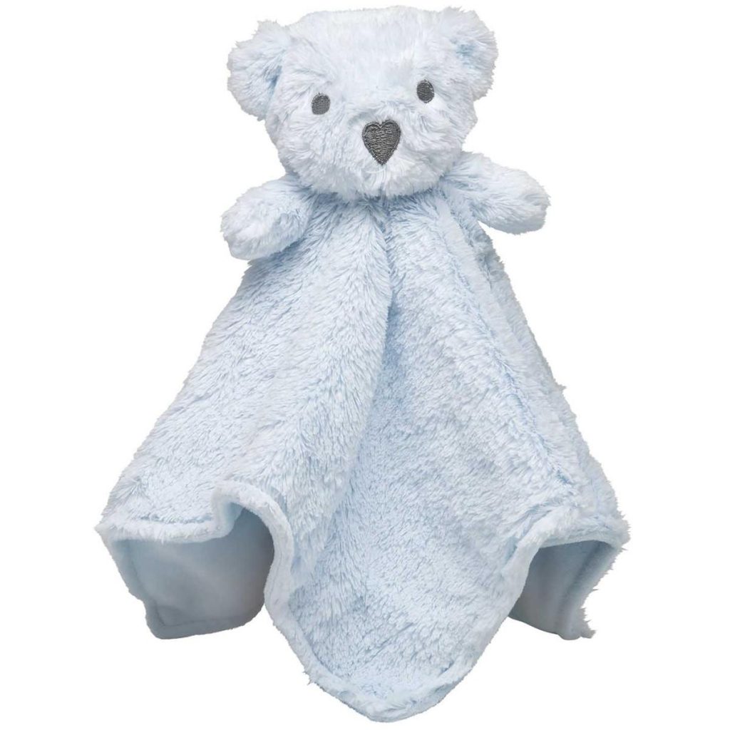 Elegant Baby Blue Bear Blankie (15 x 15) - Stitch Sensations