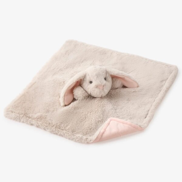 Elegant Baby Tan Bunny Lovey Blanket