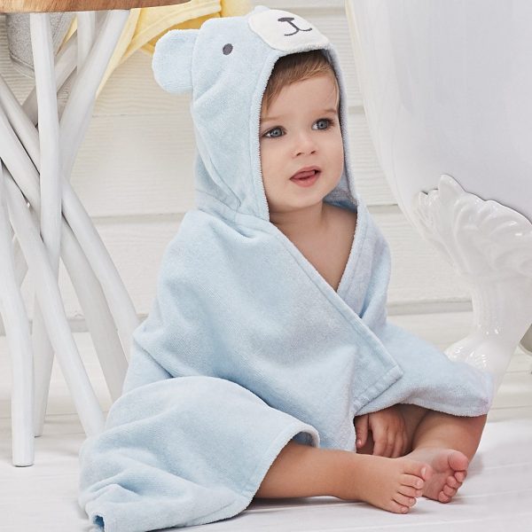 Elegant Baby Blue Bear Hooded Towel