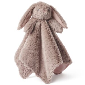Elegant Baby Brown Bunny Blankie (15 x 15)