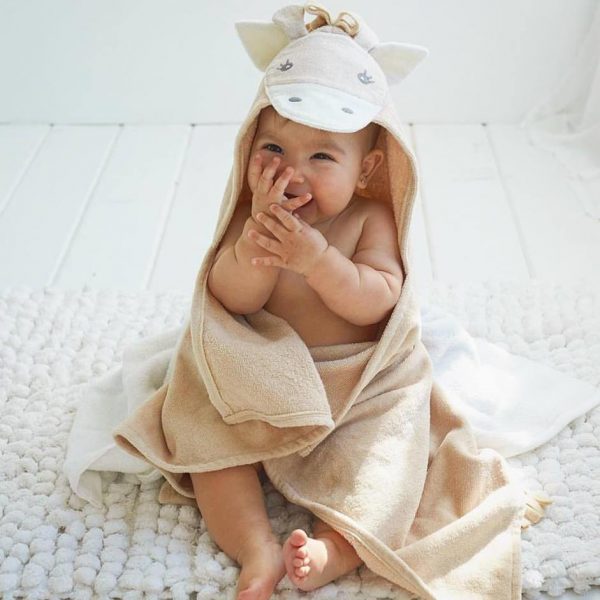 Elegant Baby Giraffe Hooded Towel