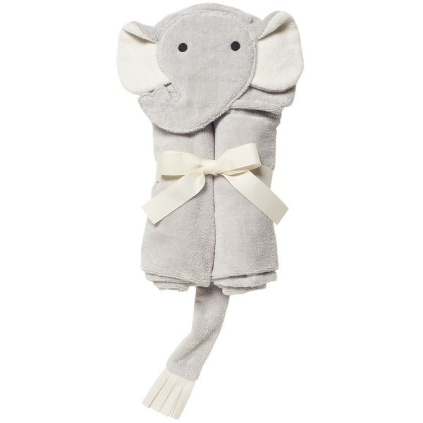 Elegant Baby Gray Elephant Hooded Towel