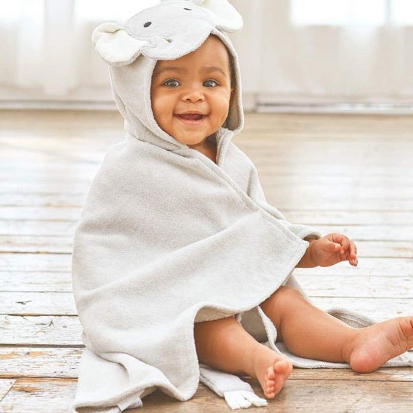 Elegant Baby Gray Elephant Hooded Towel