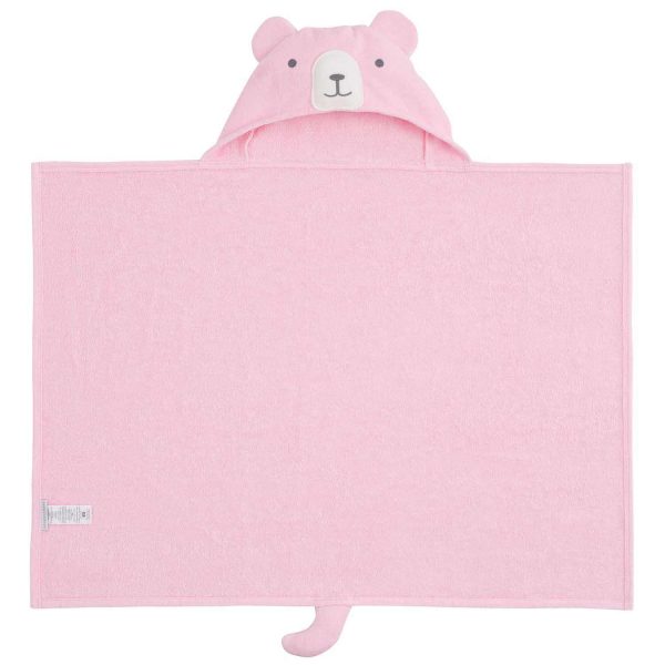 Elegant Baby Pink Bear Hooded Towel