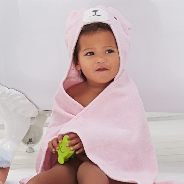 Elegant Baby Pink Bear Hooded Towel