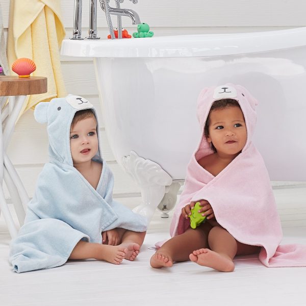 Elegant Baby Pink Bear Hooded Towel